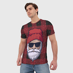 Футболка мужская SANTA HIPSTER САНТА ХИПСТЕР, цвет: 3D-принт — фото 2