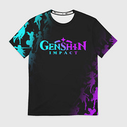 Футболка мужская GENSHIN IMPACT ГЕРОИ ИГРЫ HEROES GAME FNF, цвет: 3D-принт