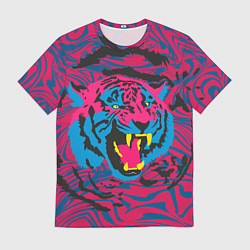 Мужская футболка Тигр красочный