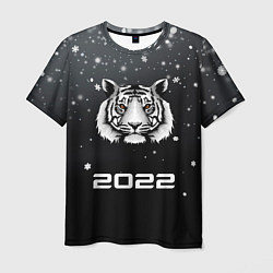 Футболка мужская Новогодний тигр символ 2022, цвет: 3D-принт