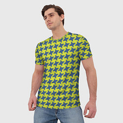 Футболка мужская Сине-желтые гусиные лапки, цвет: 3D-принт — фото 2