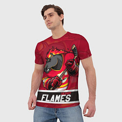 Футболка мужская Калгари Флэймз, Calgary Flames, цвет: 3D-принт — фото 2