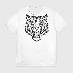 Футболка мужская Черно белый тигр, цвет: 3D-принт