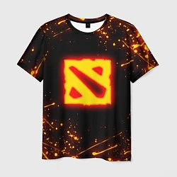 Футболка мужская DOTA 2 FIRE LOGO ДОТА 2 ОГНЕННЫЙ ЛОГО, цвет: 3D-принт