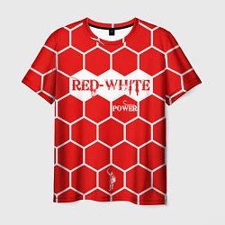Футболка мужская Красно-Белая Сила, цвет: 3D-принт