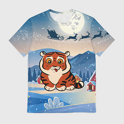 Футболка мужская Новый год 2022 Тигренок, цвет: 3D-принт