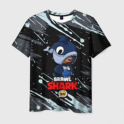 Футболка мужская BRAWL STARS SHARK БРЫЗГИ КРАСОК, цвет: 3D-принт