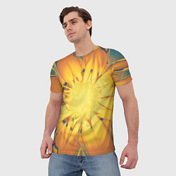 Футболка мужская Солнечный цветок Абстракция 535-332-32, цвет: 3D-принт — фото 2