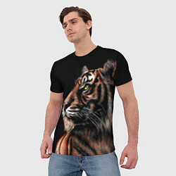 Футболка мужская Тигр в Темноте Взгляд Вверх, цвет: 3D-принт — фото 2