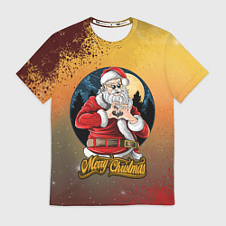 Футболка мужская Santa love you, цвет: 3D-принт
