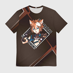 Футболка мужская Горо Gorou, Genshin Impact, цвет: 3D-принт