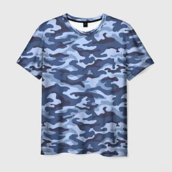 Футболка мужская Синий Камуфляж Camouflage, цвет: 3D-принт