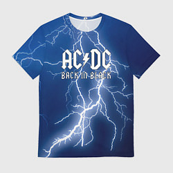 Футболка мужская ACDC гроза с молнией, цвет: 3D-принт