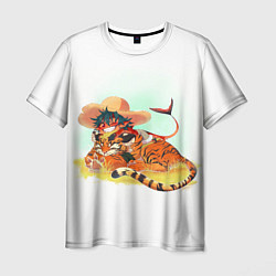 Футболка мужская Тигр и Акула, цвет: 3D-принт