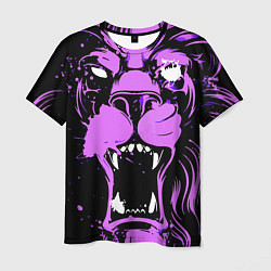 Футболка мужская Neon pink lion, цвет: 3D-принт