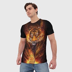 Футболка мужская Огненный тигр Сила огня, цвет: 3D-принт — фото 2