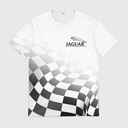 Футболка мужская Jaguar, Ягуар Финишный флаг, цвет: 3D-принт