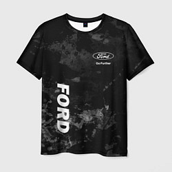 Футболка мужская Ford, Форд, Серый фон, цвет: 3D-принт