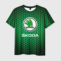 Футболка мужская Skoda - Неоновые соты, цвет: 3D-принт