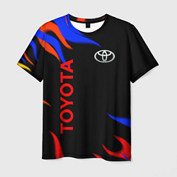 Футболка мужская Toyota Разноцветный огонь, цвет: 3D-принт