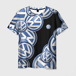 Футболка мужская Volkswagen logo Pattern, цвет: 3D-принт
