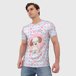 Футболка мужская I love dog я люблю собак, цвет: 3D-принт — фото 2