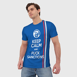 Футболка мужская Keep calm and fuck sanctions, цвет: 3D-принт — фото 2