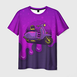 Футболка мужская Фиолетовый мопед, цвет: 3D-принт