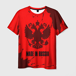 Футболка мужская RUSSIA - ГЕРБ Made In Russia Брызги, цвет: 3D-принт