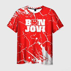 Футболка мужская Bon jovi Трещины, цвет: 3D-принт