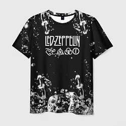 Футболка мужская LED ZEPPELIN texture вода, цвет: 3D-принт