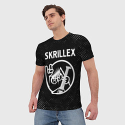 Футболка мужская Skrillex - КОТ - Потертости, цвет: 3D-принт — фото 2