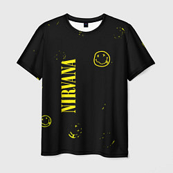 Футболка мужская Nirvana паттерн смайлы, цвет: 3D-принт