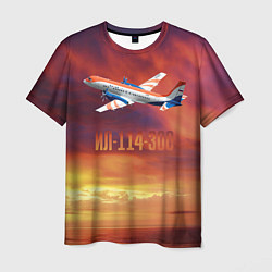 Футболка мужская Пассажирский самолет Ил-114-300, цвет: 3D-принт