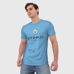 Футболка мужская Грилиш Manchester City Манчестер Сити домашняя фор, цвет: 3D-принт — фото 2