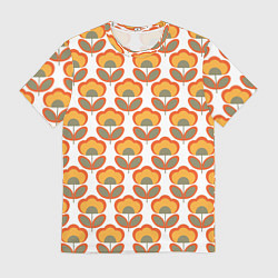 Мужская футболка ЦВЕТЫ В СТИЛЕ 70х