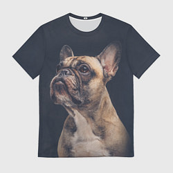 Футболка мужская Голова французского бульдога, цвет: 3D-принт
