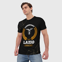 Футболка мужская Лого Lazio и надпись Legendary Football Club на те, цвет: 3D-принт — фото 2