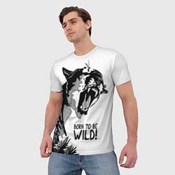 Футболка мужская Born to be wild! Cougar, цвет: 3D-принт — фото 2