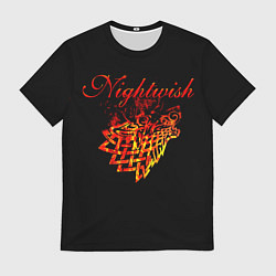 Футболка мужская Nightwish кельтский волк с горящей головой, цвет: 3D-принт