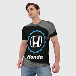Футболка мужская Honda в стиле Top Gear со следами шин на фоне, цвет: 3D-принт — фото 2