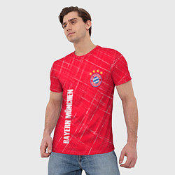 Футболка мужская Bayern munchen Абстрактно выцарапанный фон, цвет: 3D-принт — фото 2