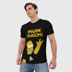 Футболка мужская Imagine Dragons Гомер Симпсон Рокер, цвет: 3D-принт — фото 2
