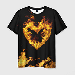 Мужская футболка Fire Heart