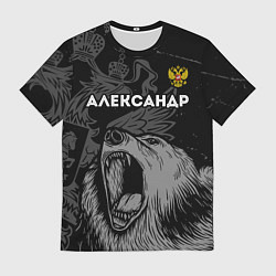 Футболка мужская Александр Россия Медведь, цвет: 3D-принт