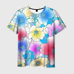 Футболка мужская Летний цветочный паттерн Fashion trend 2025, цвет: 3D-принт
