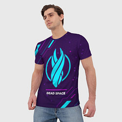 Футболка мужская Символ Dead Space в неоновых цветах на темном фоне, цвет: 3D-принт — фото 2