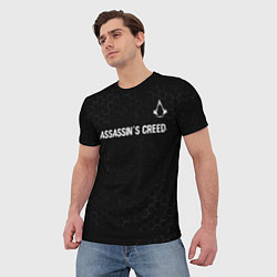 Футболка мужская Assassins Creed Glitch на темном фоне, цвет: 3D-принт — фото 2