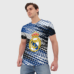 Футболка мужская Real madrid Реал Мадрид краски, цвет: 3D-принт — фото 2