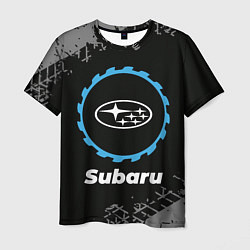 Футболка мужская Subaru в стиле Top Gear со следами шин на фоне, цвет: 3D-принт